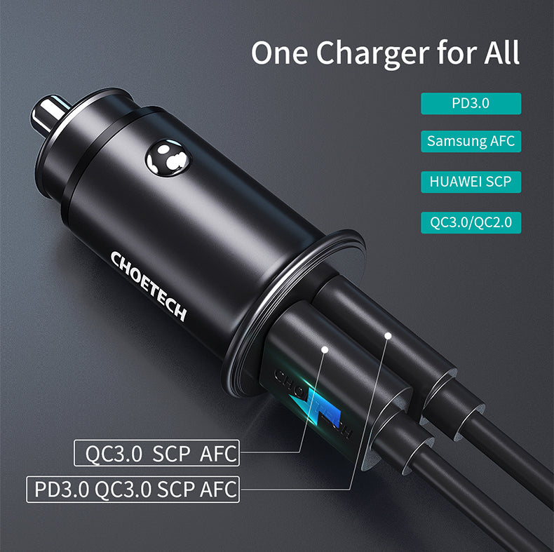 30W Dual Ports Fast Car Charger