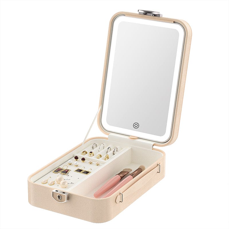 LED Jewellery Makeup Mirror: Natural Lighting & Storage